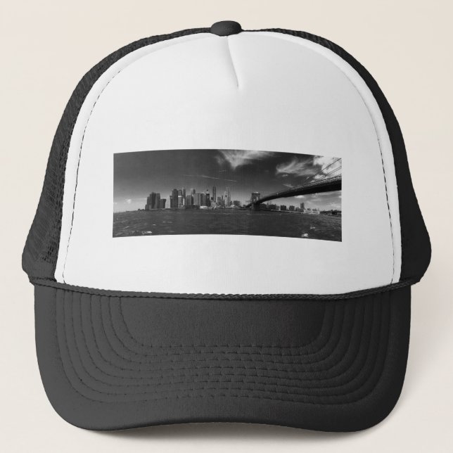 Gorra De Camionero Brooklyn Panorámico Black White (Anverso)