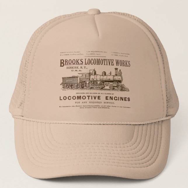 Gorra De Camionero Brooks Trabajos de locomotora de vapor 1890 (Anverso)