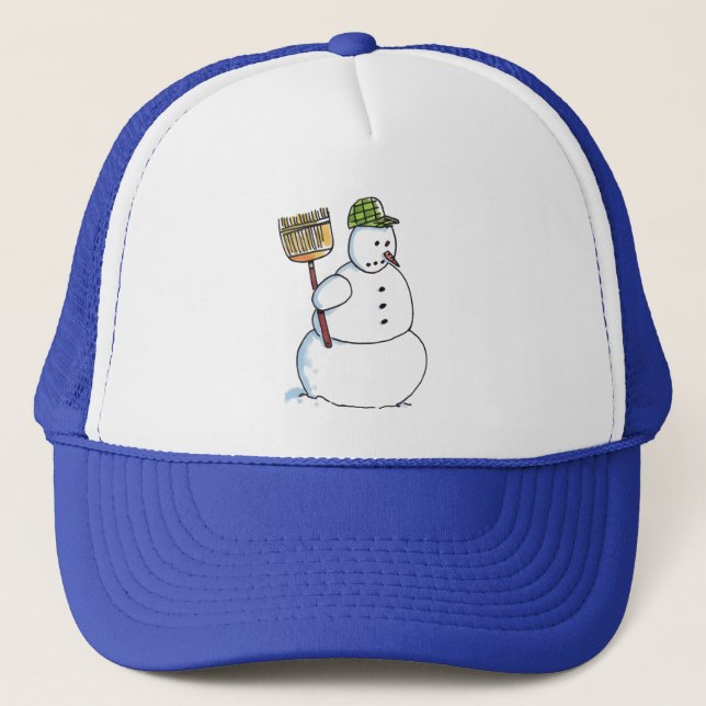 Gorra De Camionero Broom Snowman trucker (Anverso)
