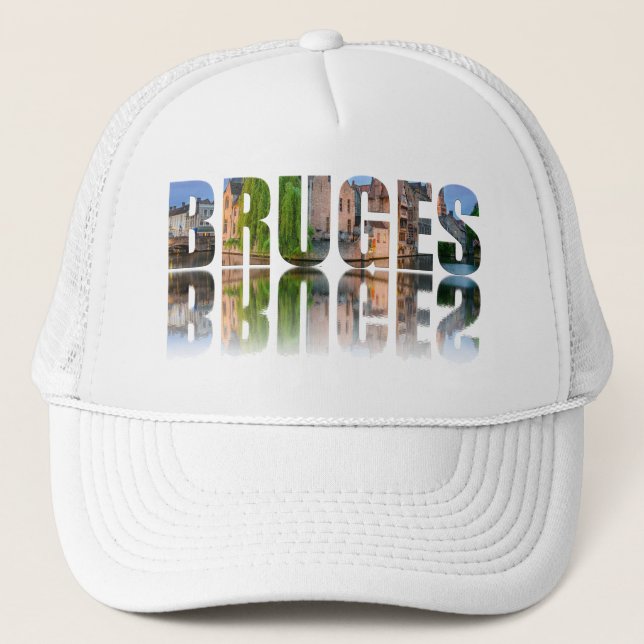 Gorra De Camionero Bruges text photo composition (Anverso)