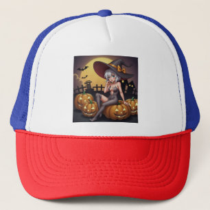 Gorra De Camionero Bruja Caliente en el Parche de Calabazas de Hallow