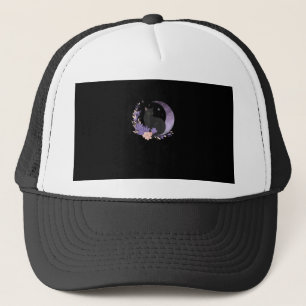 Gorra De Camionero Bruja Gato Flores Luna Goth Pastel Goblincore
