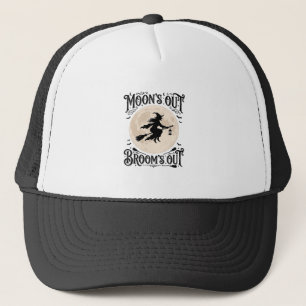 Gorra De Camionero Brujas de Halloween Lunas Fuera Escobas Fuera