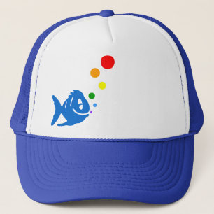 Gorra De Camionero bubblefish del arco iris. v.1.