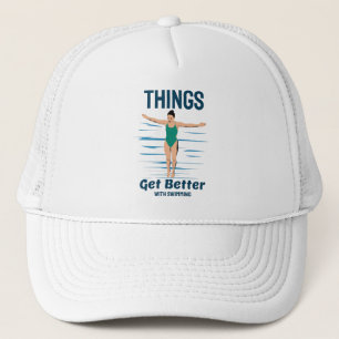 Gorra De Camionero Buceo Genial - Las Cosas Mejoran Con El Natación