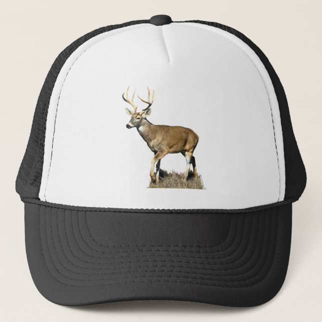 Gorra De Camionero Buck de ciervo con cola blanca (Anverso)