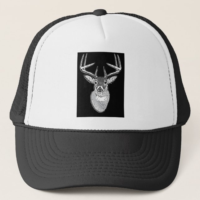 Gorra De Camionero Buck on Bold Black White Tail Deer (Anverso)