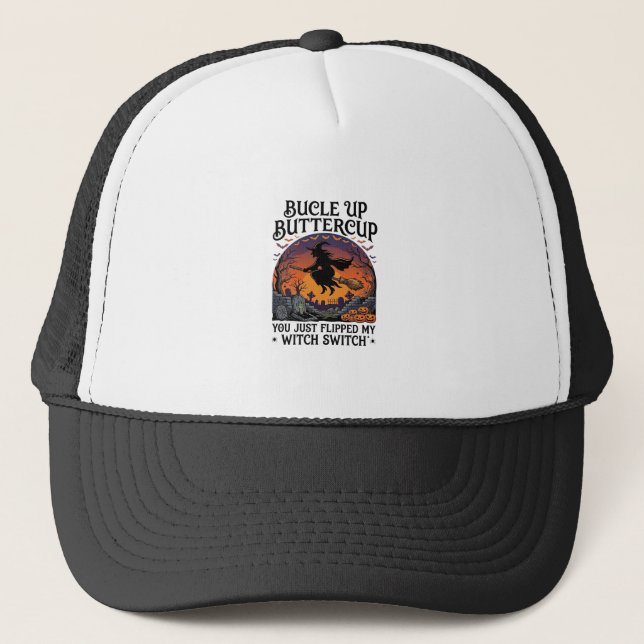 Gorra De Camionero Bucle Arriba Bruja Mantequilla Switch Halloween Es (Anverso)