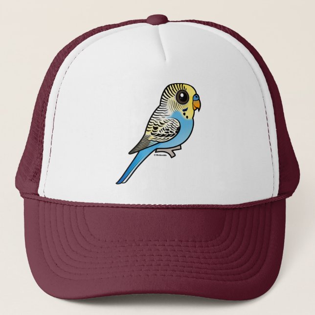 Gorra De Camionero Budgie azul y amarillo (Anverso)