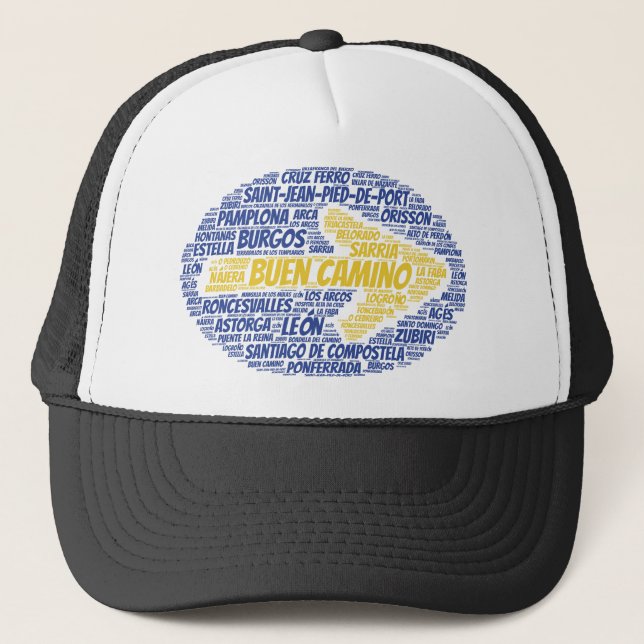 Gorra De Camionero Buen Camino Word Art (Anverso)