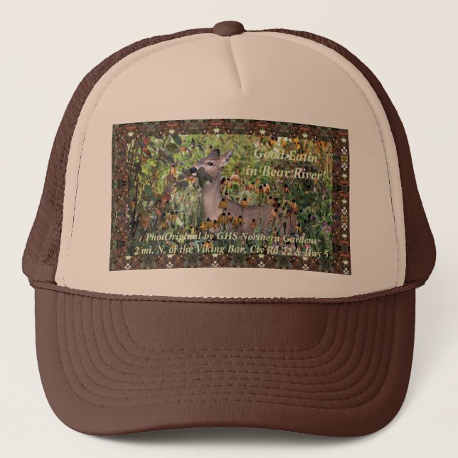 Gorra De Camionero ¡Buen Eatin en el río del oso! (Anverso)