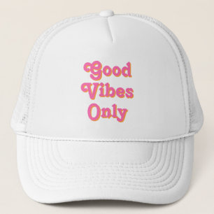 Gorra De Camionero Buenas vibraciones Sólo blanco naranja rosa