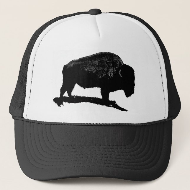 Gorra De Camionero Búfalo blanco y negro (Anverso)