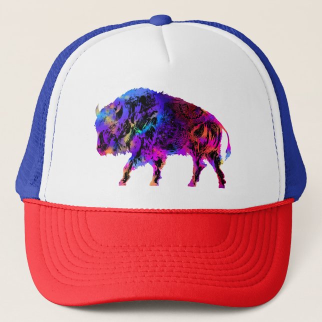 Gorra De Camionero Búfalo de arcoiris (Anverso)