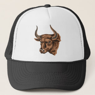 Gorra De Camionero búfalo marrón con los cuernos grandes