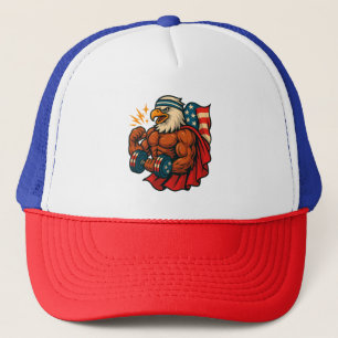 Gorra De Camionero Buff Bald Eagle Fuerza Patriótica y Libertad
