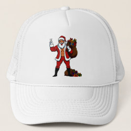Gorra De Camionero Buff Santa Peace Sign! Ripped Abs & Funny Christma