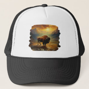 Gorra De Camionero Buffalo Bison Sunset Silhouette