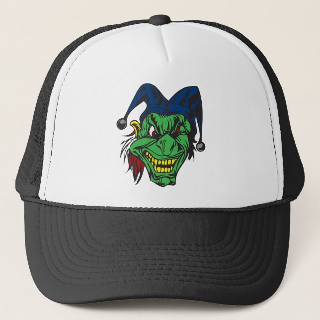 Gorra De Camionero Bufón asustadizo verde (Anverso)