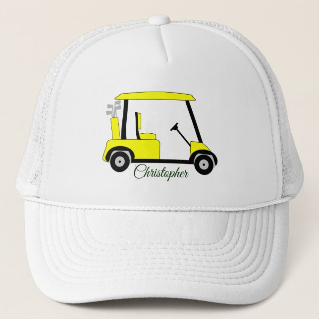 Gorra De Camionero Buggy de golf amarillo (Anverso)
