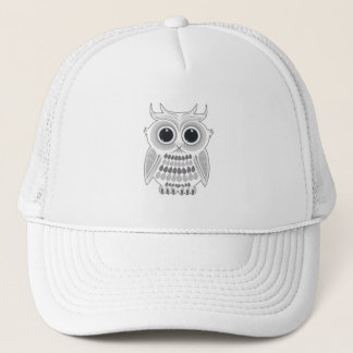 Gorra De Camionero Búho Blanco Adorable Ojos Grandes Cottagecore Bosq