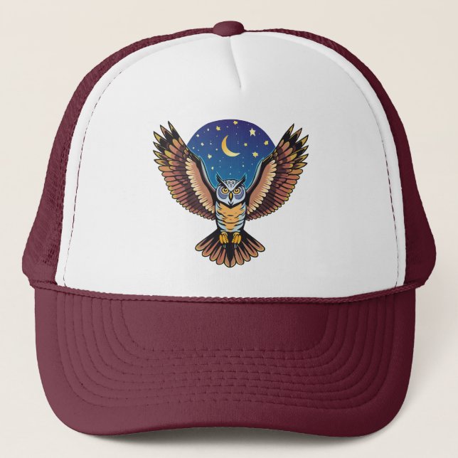 Gorra De Camionero Búho cornudo (Anverso)