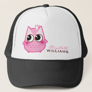 Gorra De Camionero Búho lindo del rosa del kawaii - personalizado