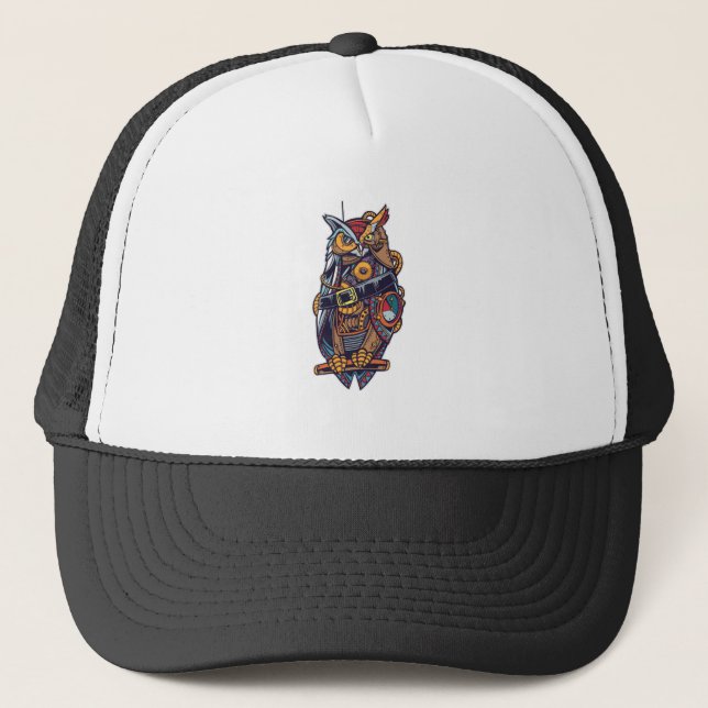 Gorra De Camionero Búho Steampunk (Anverso)