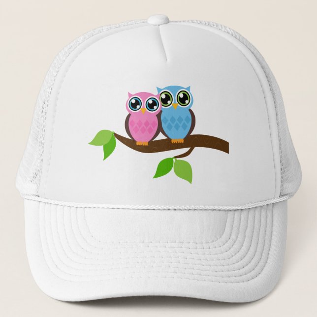 Gorra De Camionero Búhos románticos dulces (Anverso)