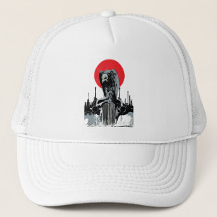Gorra De Camionero Buitre en Coche Antiguo con Sol Rojo