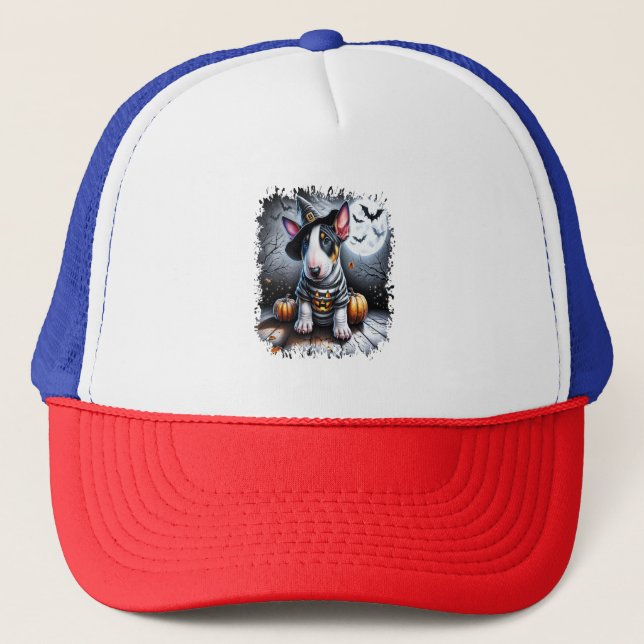 Gorra De Camionero Bull Terrier Dog Halloween (Anverso)