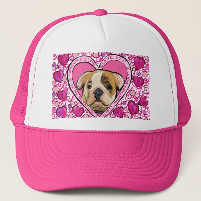 Gorra De Camionero Bulldog Adorable y Cuddly (Anverso)
