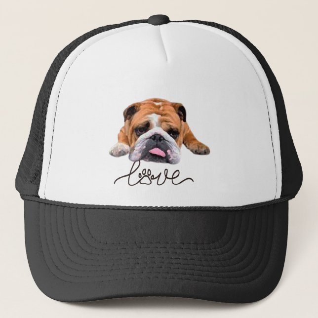 Gorra De Camionero Bulldog, camiseta ilustracion (Anverso)