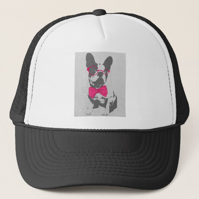 Gorra De Camionero Bulldog francés de animal de moda y divertido (Anverso)