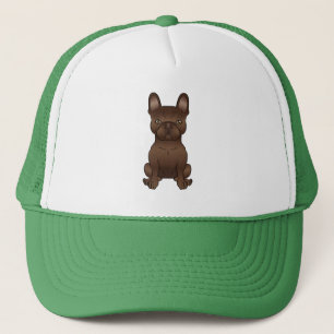 Gorra De Camionero Bulldog Francés de Chocolate / Perro de Dibujos An