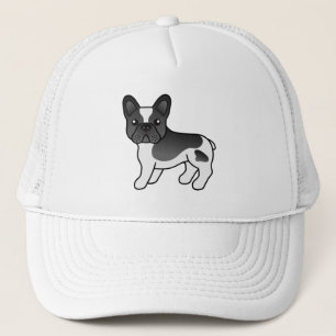 Gorra De Camionero Bulldog Francés de Manchas Negras Perro de Dibujos