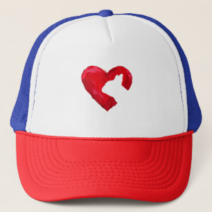 Gorra De Camionero Bulldog francés Día de San Valentín de corazón per