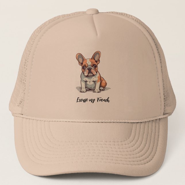 Gorra De Camionero Bulldog francés divertido (Anverso)