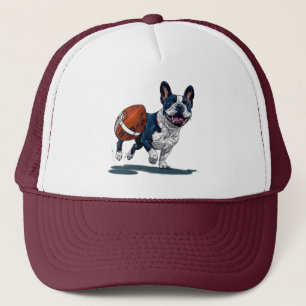 Gorra De Camionero Bulldog francés lindo jugando al fútbol