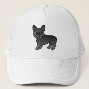 Gorra De Camionero Bulldog francés negro adorable perro caricaturista