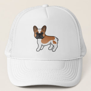 Gorra De Camionero Bulldog francés Red Piebald Cute Cartog Dog