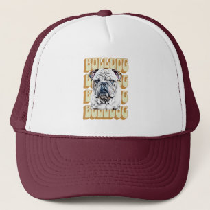 Gorra De Camionero Bulldog inglés con fuente retro