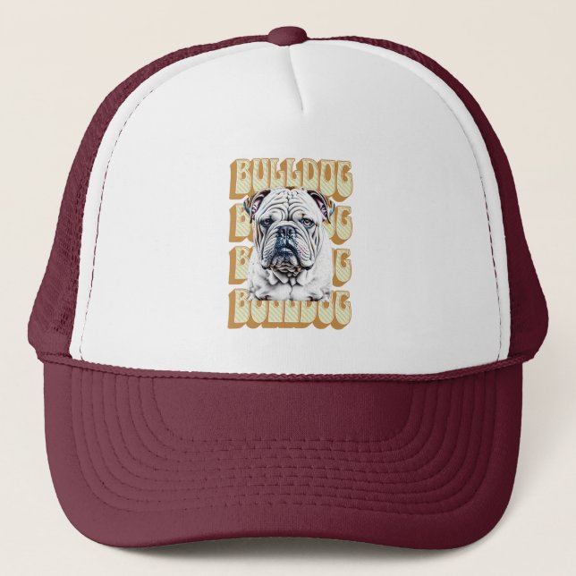 Gorra De Camionero Bulldog inglés con fuente retro (Anverso)