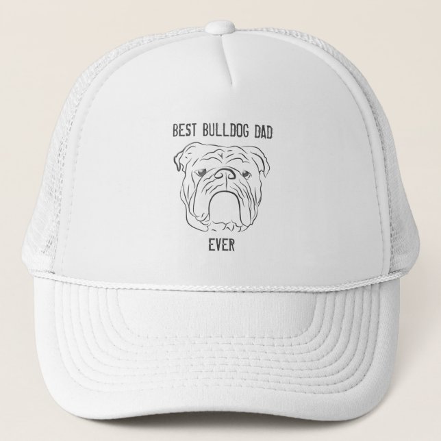 Gorra De Camionero Bulldog, mejor papá de perro jamás (Anverso)