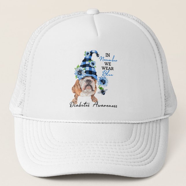 Gorra De Camionero Bulldog Noviembre Vivimos Conciencia Sobre La Diab (Anverso)