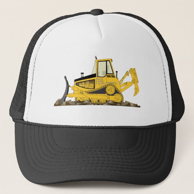 Gorra De Camionero Bulldozer amarillo (Anverso)