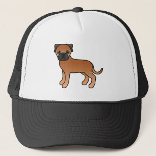 Gorra De Camionero Bullmastiff Rojo Perro De Dibujos Animados Lindo