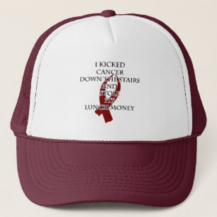 Gorra De Camionero Bully del cáncer (cinta de borgoña)