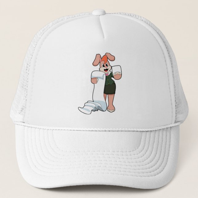 Gorra De Camionero Bunny como secretario con papel (Anverso)