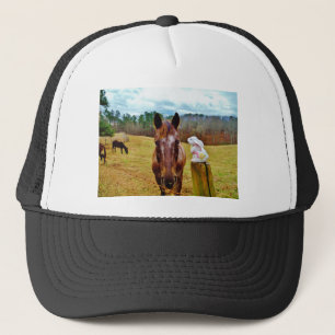 Gorra De Camionero Bunny de Pascua y caballo marrón